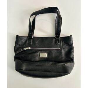 Stone Mountain Black Pebble Leather Shoulder Bag